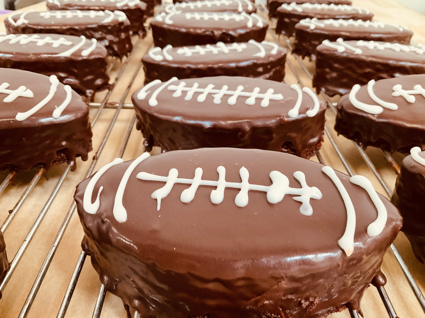 Football Chocolate Cakes - 2pk