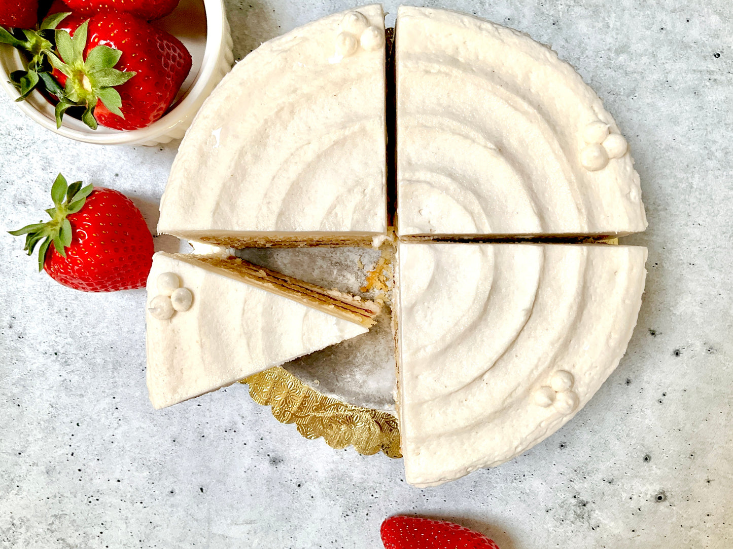 Vanilla Strawberry Layer Cake
